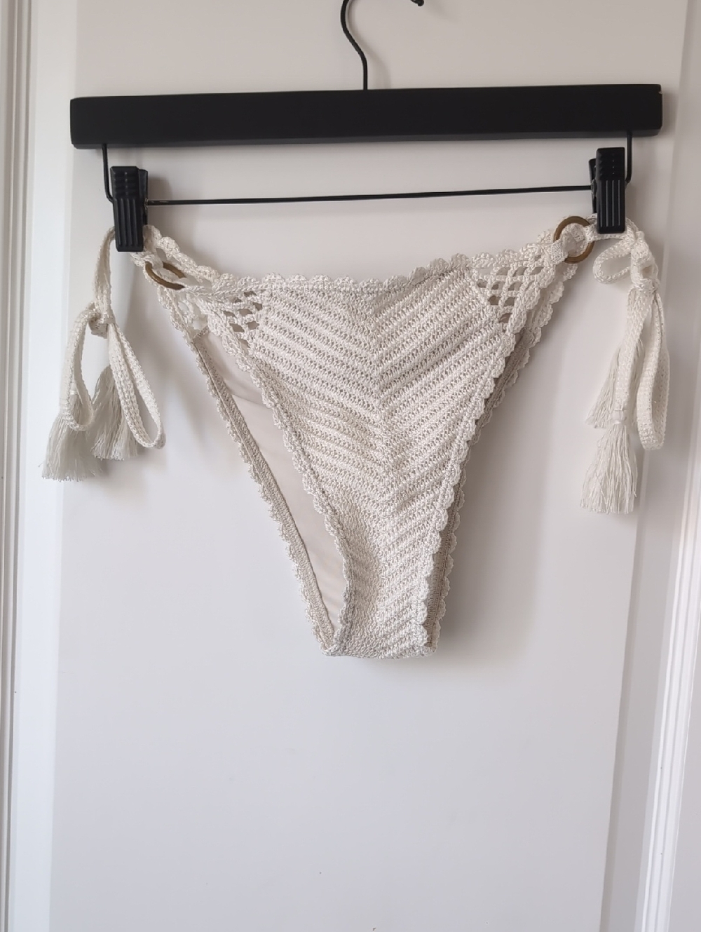 aerie Cream Crochet Bikini Bottom